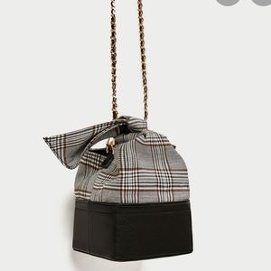 ZARA Checked Bow Crossbody Plaid Bag